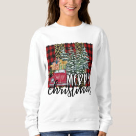 Frohe Weihnachts Rot und Black Buffalo Kariert Sweatshirt