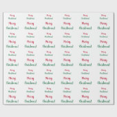 Frohe Weihnachts-Rot- und Grüne Typografie-Script Geschenkpapier (Flach)
