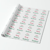 Frohe Weihnachts-Rot- und Grüne Typografie-Script Geschenkpapier (Ungerollt)