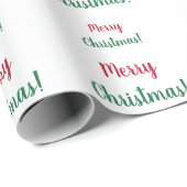 Frohe Weihnachts-Rot- und Grüne Typografie-Script Geschenkpapier (Rolleneckpunkt)