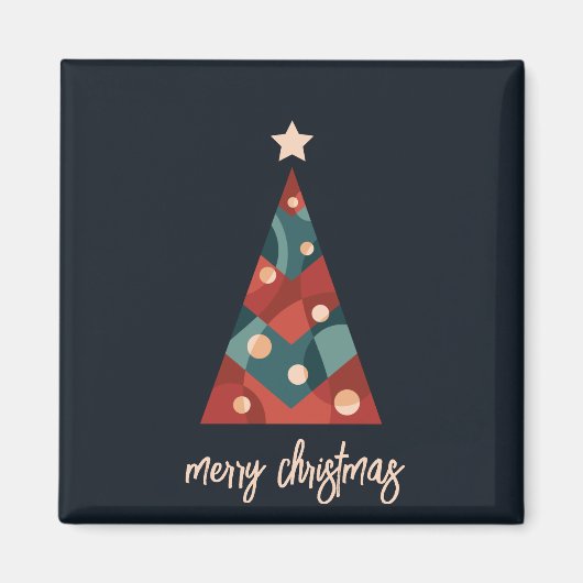 Frohe Weihnachts-Rot-Weihnachtsbaum Magnet (Vorne)