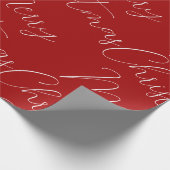 Frohe Weihnachts rot weiß handgeschriebene Kalligr Geschenkpapier (Ecke)