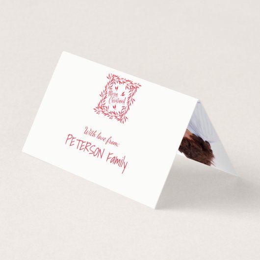 Frohe Weihnachts rot weiß Ihr Foto Text in (Rückseite)