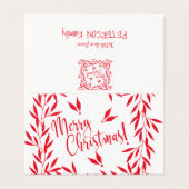 Frohe Weihnachts rot weiß Ihr Foto Text in (Außenseite Aufgefaltet)