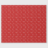 Frohe Weihnachts Rot & Weiß Muster Geschenkpapier (Flach)