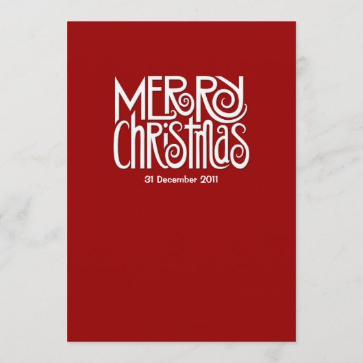 Frohe Weihnachts-Rote Abendmenü Menükarte (Rückseite)