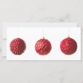 Frohe Weihnachts Rote Balls Dekoration mit Text (Vorderseite)