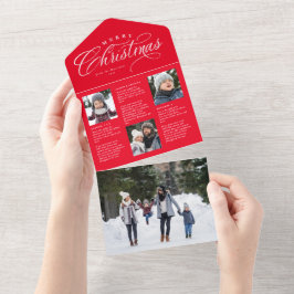 Frohe Weihnachts-Rote Familie Aktualisierung dreim All In One Einladung