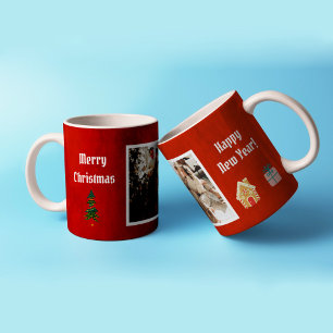 Frohe Weihnachts-Rote-Familie Foto Kaffeetasse