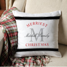 Frohe Weihnachts-Rote Familie Monogram Urlaub