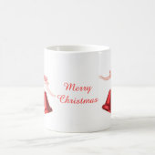 Frohe Weihnachts-Rote Glocke-Dekoration mit Text Kaffeetasse (Mittel)