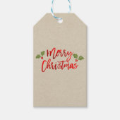 Frohe Weihnachts-Rote Imitate Foil Modern Script K Geschenkanhänger (Vorderseite)