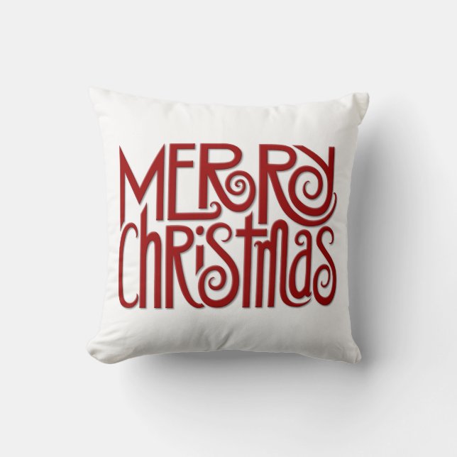 Frohe Weihnachts-Rote Kissen (Vorderseite)