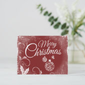 Frohe Weihnachts-rote Magie Feiertagspostkarte (Stehend Vorderseite)