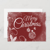 Frohe Weihnachts-rote Magie Feiertagspostkarte (Vorne/Hinten)