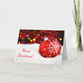 Frohe Weihnachts-Rote Ornament im Schnee Feiertagskarte