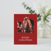 Frohe Weihnachts-rote Postkarte (Stehend Vorderseite)