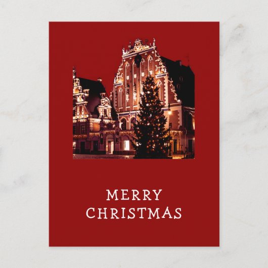 Frohe Weihnachts-rote Postkarte (Vorderseite)