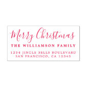 Frohe Weihnachts-Rote Rücksendeadresse Permastempel (Design)