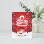 Frohe Weihnachts Rote Schneeflocken Personalisiert Feiertagspostkarte (Stehend Vorderseite)