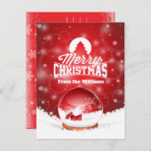 Frohe Weihnachts Rote Schneeflocken Personalisiert Feiertagspostkarte (Vorne/Hinten)