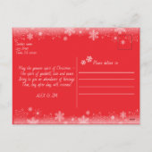 Frohe Weihnachts Rote Schneeflocken Personalisiert Feiertagspostkarte (Rückseite)