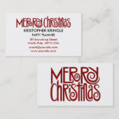 Frohe Weihnachts-rote Visitenkarte (Vorne/Hinten)