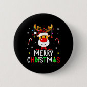 Frohe Weihnachts Rote Weihnachtsmannmütze Reindeer Button (Vorderseite)
