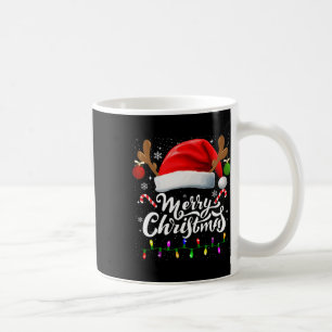 Frohe Weihnachts Rote Weihnachtsmannmütze Reindeer Kaffeetasse