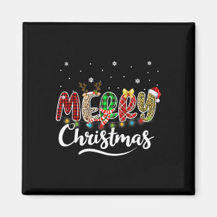 Frohe Weihnachts Rote Weihnachtsmannmütze Reindeer Magnet