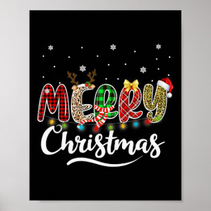 Frohe Weihnachts Rote Weihnachtsmannmütze Reindeer Poster