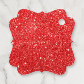 Frohe Weihnachts Roter Glitzer eleganter Name Geschenkanhänger (Rückseite)