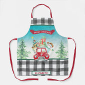 Frohe Weihnachts-Roter LKW Personalisiert Schürze (Vorderseite)