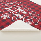 Frohe Weihnachts Rotes Buffalo Kariert Sherpadecke (3/4)
