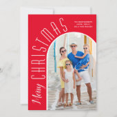 Frohe Weihnachts-Rotes Foto Feiertagskarte (Vorderseite)