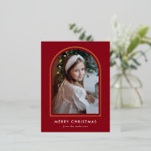 Frohe Weihnachts-Rotes Foto Folien Feiertagspostkarte (Stehend vorne)