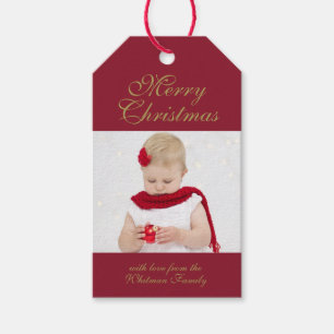 Frohe Weihnachts Rotes Foto Geschenkanhänger