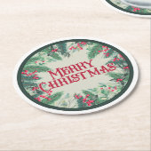 Frohe Weihnachts-Round-Paper-Untersetzer Runder Pappuntersetzer (Angewinkelt)