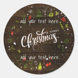 Frohe Weihnachts-Round-Sticker Runder Aufkleber