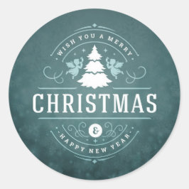 Frohe Weihnachts-Round-Sticker Runder Aufkleber