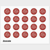 Frohe Weihnachts-Round-Sticker Runder Aufkleber (Blatt)