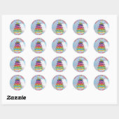 Frohe Weihnachts-Round-Stickers Runder Aufkleber (Blatt)