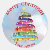 Frohe Weihnachts-Round-Stickers Runder Aufkleber (Vorderseite)