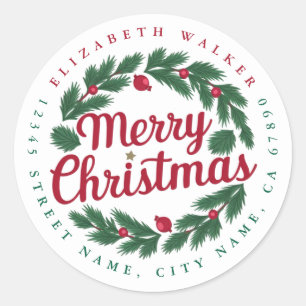 Frohe Weihnachts-Round-Stickers Runder Aufkleber