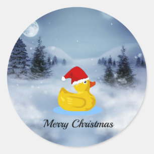 Frohe Weihnachts Rubber Ducky Niedliche Weihnachte Runder Aufkleber