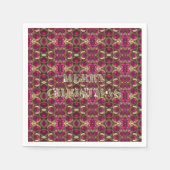 Frohe Weihnachts Ruby Gold Gemstone Muster Chic Serviette (Vorderseite)