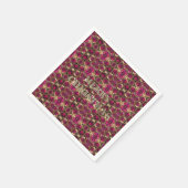 Frohe Weihnachts Ruby Gold Gemstone Muster Chic Serviette (Ecke)