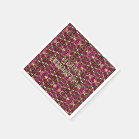 Frohe Weihnachts Ruby Gold Gemstone Muster Chic Serviette (Ecke)
