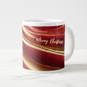 Frohe Weihnachts-Ruby Rot und Gold- Jumbo-Tasse (Vorderseite Rechts)