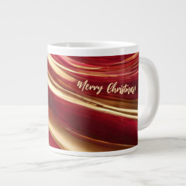 Frohe Weihnachts-Ruby Rot und Gold- Jumbo-Tasse